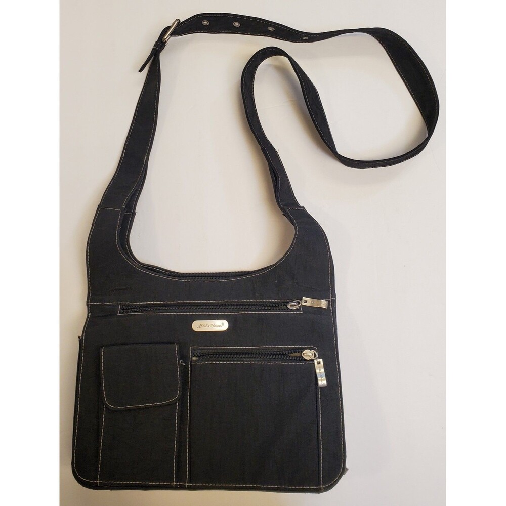 Eddie Bauer Black Travel Crossbody Purse Bag, Adjustable Strap